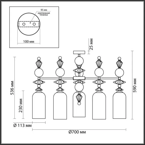 Odeon Light 4855/5C; 0043943 Люстра потолочная, изображение 6
