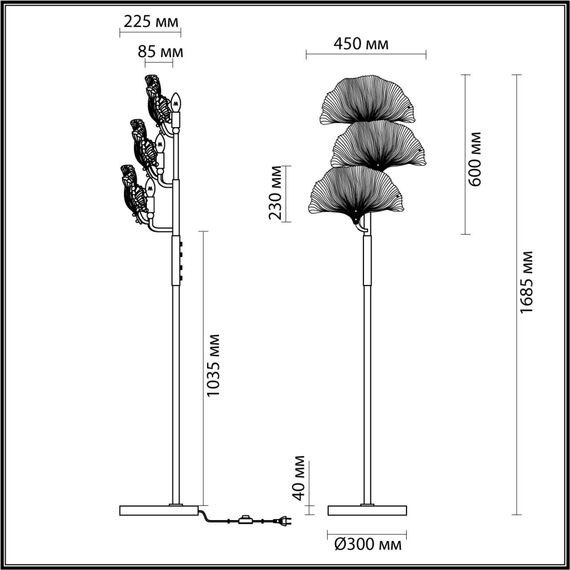Odeon Light 4870/3F; 0044301 Торшер, изображение 5