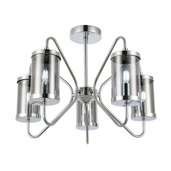 EVOLUCE SLE102302-05 Светильник потолочный Хром/Дымчатый E14 5*40W