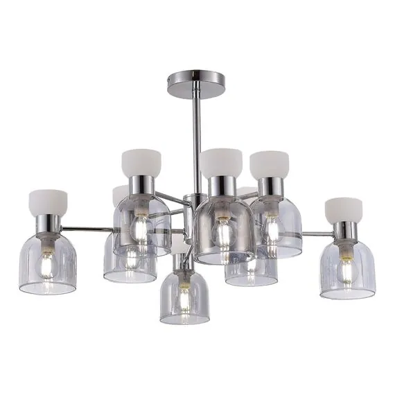 EVOLUCE SLE1045-102-08 Светильник потолочный Хром/Белый,  Дымчатый E14 8*40W