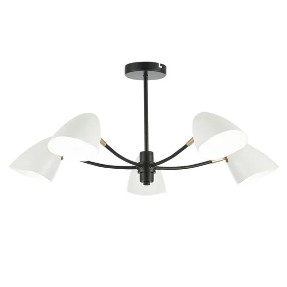 EVOLUCE SLE103602-05 Светильник потолочный Черный, Золотой/Белый E14 5*40W