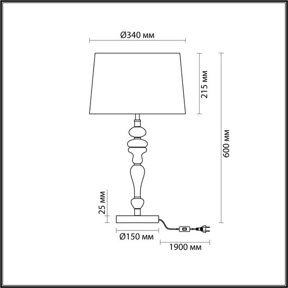 Odeon Light 5040/1T; 0046970 Настольная лампа, изображение 3