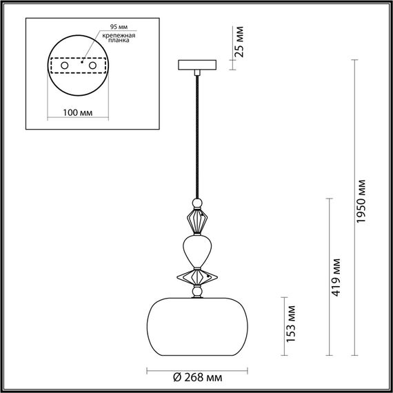 Odeon Light 4893/1A; 0044847 Подвес, изображение 5