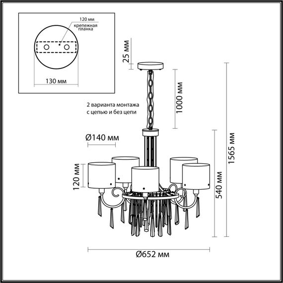 Odeon Light 4890/5; 0045812 Люстра, изображение 5