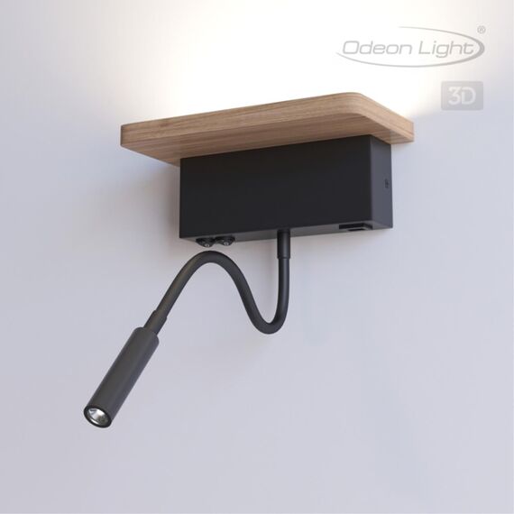 Odeon Light 3868/8WL; 0040039 Настенный светильник-полка с подсветкой/USB, изображение 5