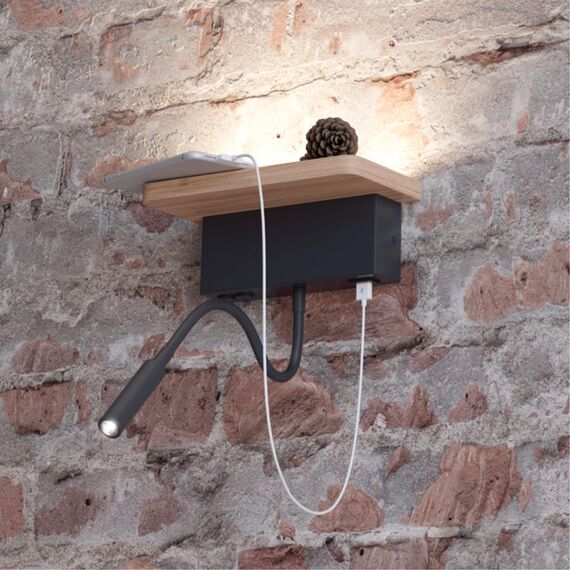 Odeon Light 3868/8WL; 0040039 Настенный светильник-полка с подсветкой/USB, изображение 4
