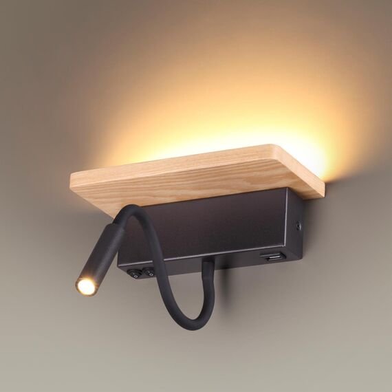 Odeon Light 3868/8WL; 0040039 Настенный светильник-полка с подсветкой/USB, изображение 3