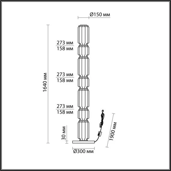 Odeon Light 5408/53FL; 0047250 Торшер, изображение 3