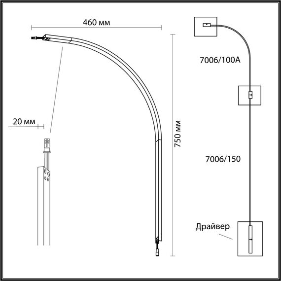 Odeon Light 7006/100A; 0047569 Настенный светильник, изображение 3