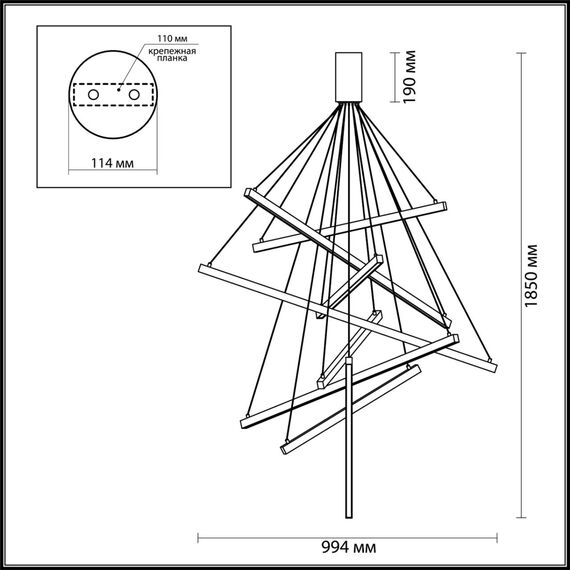 Odeon Light 3860/96B; 0042294 Подвесной светильник, изображение 4
