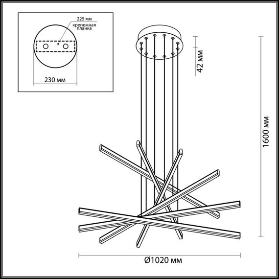 Odeon Light 3890/96L; 0042289 Подвесной светильник, изображение 5