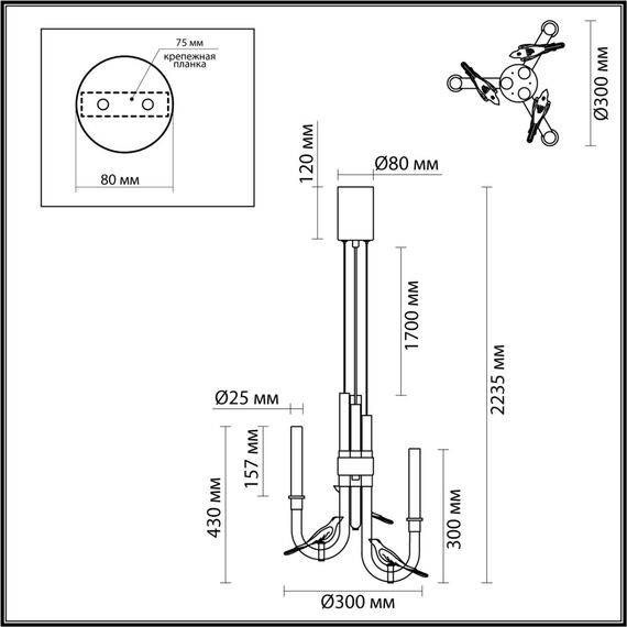 Odeon Light 5431/6L; 0048300 Подвес, изображение 3
