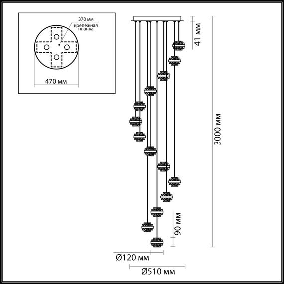 Odeon Light 5031/80L; 0046708 Люстра, изображение 3