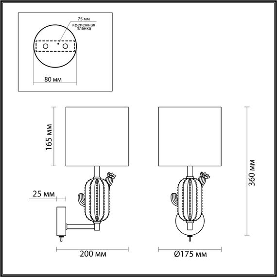 Odeon Light 5425/1W; 0047224 Бра, изображение 5