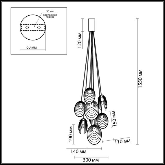 Odeon Light 5038/8; 0046939 Люстра, изображение 3