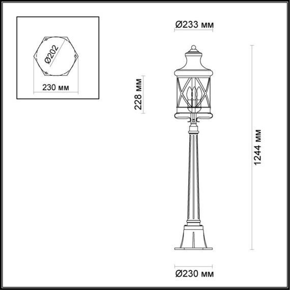 Odeon Light 4045/3F; 0038792 Уличный светильник 124 см, изображение 3