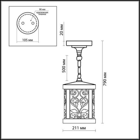 Odeon Light 2286/1; 0033356 Уличный светильник-подвес, изображение 4