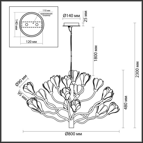 Odeon Light 5090/18; 0048326 Люстра, изображение 4