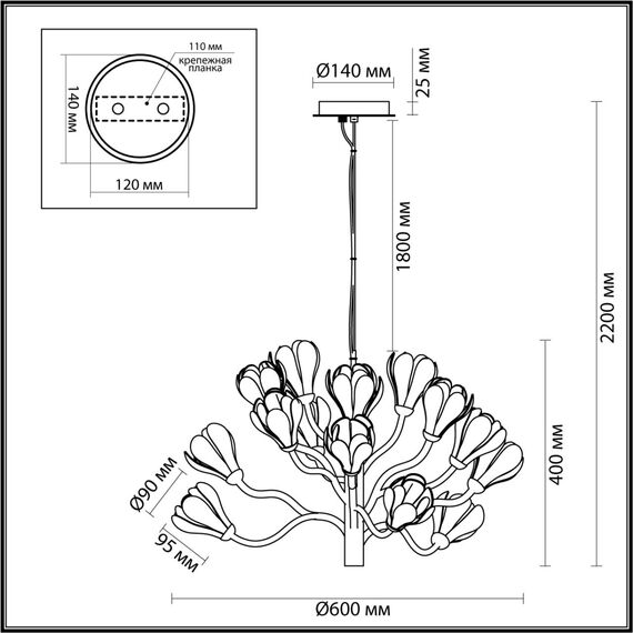 Odeon Light 5090/15; 0048325 Люстра, изображение 4