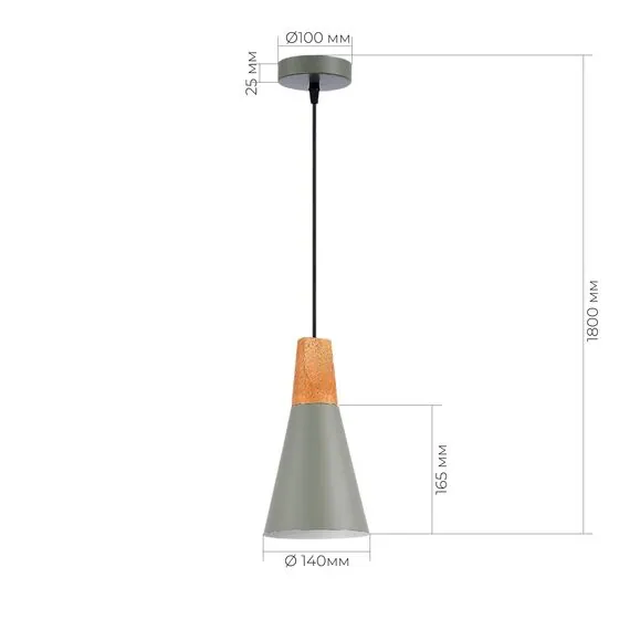 EVOLUCE SLE125173-01 Подвес Серый/Серый, Светлое дерево E14 1*40W, изображение 5
