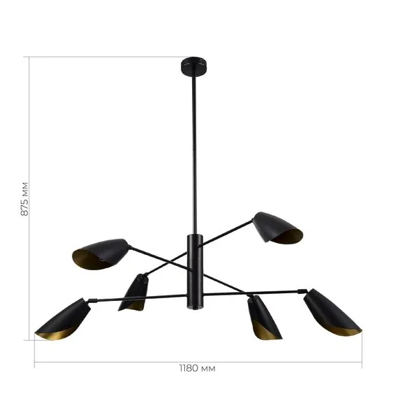 EVOLUCE SLE1254-403-06 Светильник подвесной Черный/Черный E14 6*60W, изображение 4