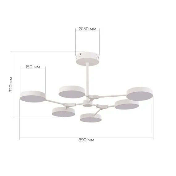 EVOLUCE SLE6003-502-06 Светильник потолочный Белый/Белый LED 6*10W, изображение 8