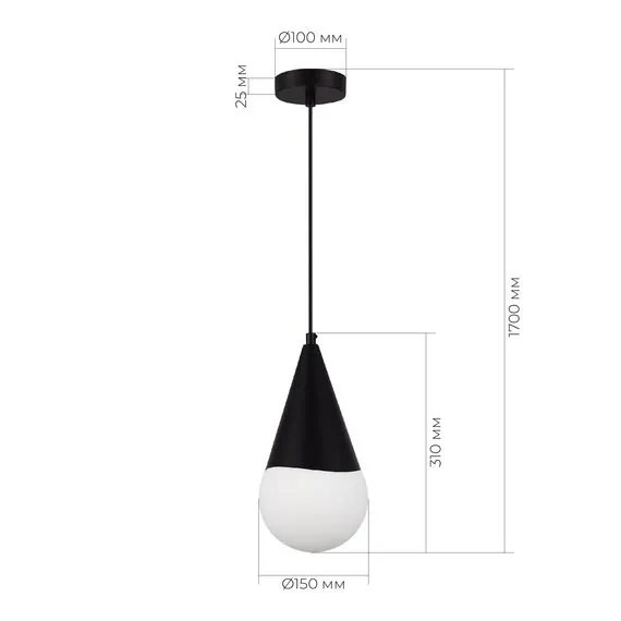 EVOLUCE SLE1197-403-01 Светильник подвесной Черный/Белый E27 1*40W, изображение 4