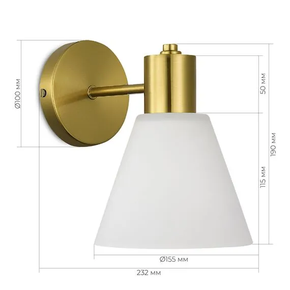 EVOLUCE SLE1561-301-01 Светильник настенный Латунь/Белый E27 1*60W, изображение 2