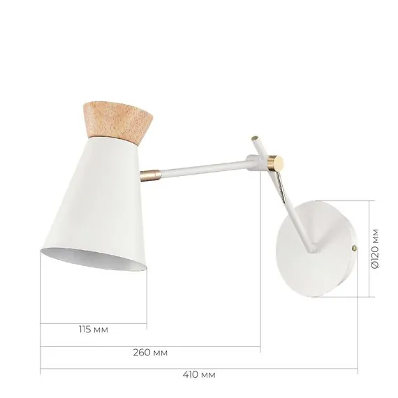 EVOLUCE SLE1252-501-01 Светильник настенный Белый, Золотистый/Белый, Дерево E27 1*60W, изображение 3