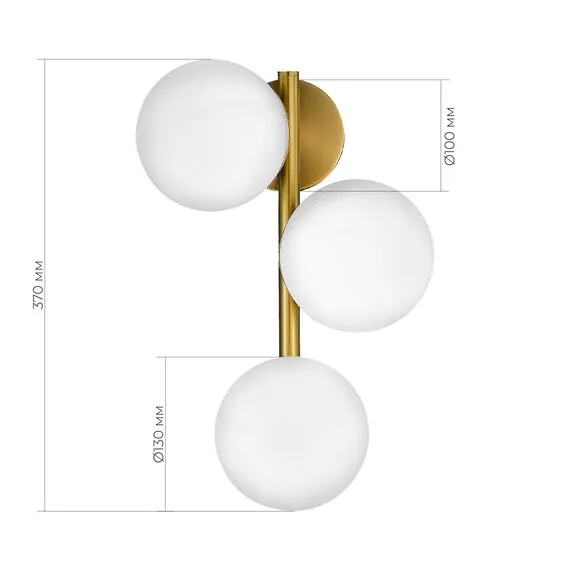 EVOLUCE SLE1191-201-03 Светильник настенный Золотистый/Белый E27 3*60W, изображение 5