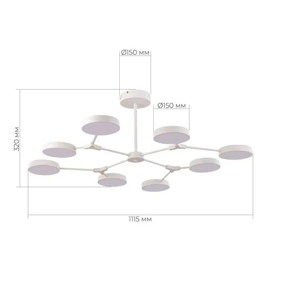 EVOLUCE SLE6003-502-08 Светильник потолочный Белый/Белый LED 8*10W, изображение 7