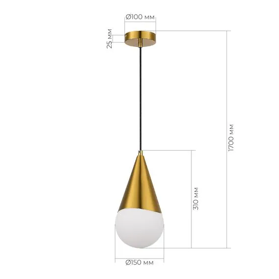 EVOLUCE SLE1197-203-01 Светильник подвесной Золотистый/Белый E27 1*40W, изображение 4