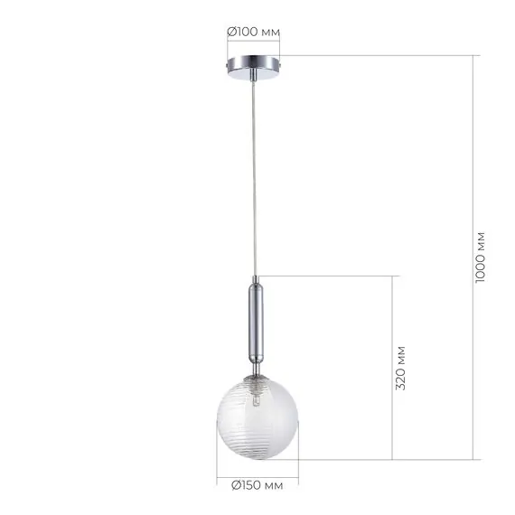 EVOLUCE SLE1096-103-01 Подвес Хром/Прозрачный G9 1*5W, изображение 4