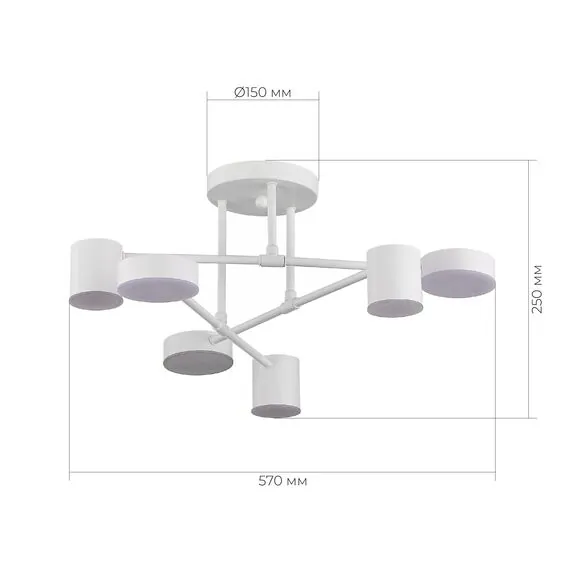 EVOLUCE SLE201052-06 Светильник потолочный Белый/Белый LED 6*7W 4000K, изображение 10