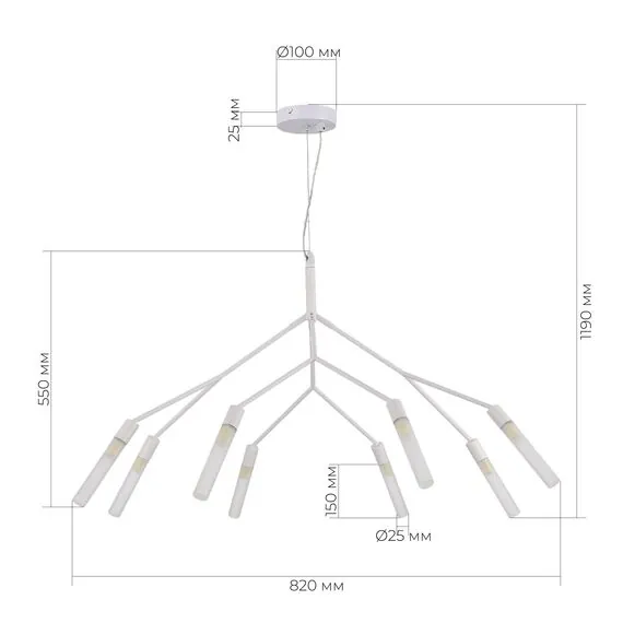 EVOLUCE SLE1129-503-08 Светильник подвесной Белый/Белый G9 8*5W, изображение 3