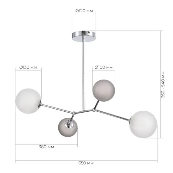 EVOLUCE SLE1107-103-04 Светильник подвесной Хром/Белый, Серый G9 LED 4*5W 4000K, изображение 3