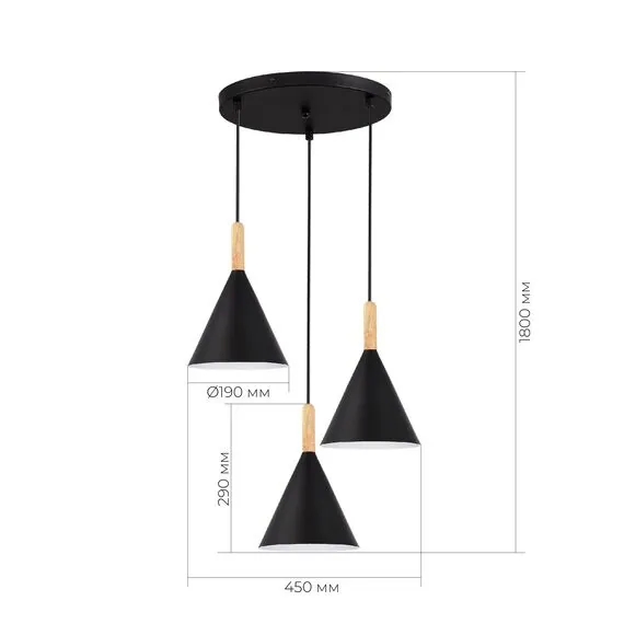 EVOLUCE SLE1255-423-03 Светильник подвесной Черный/Черный E27 3*40W, изображение 4