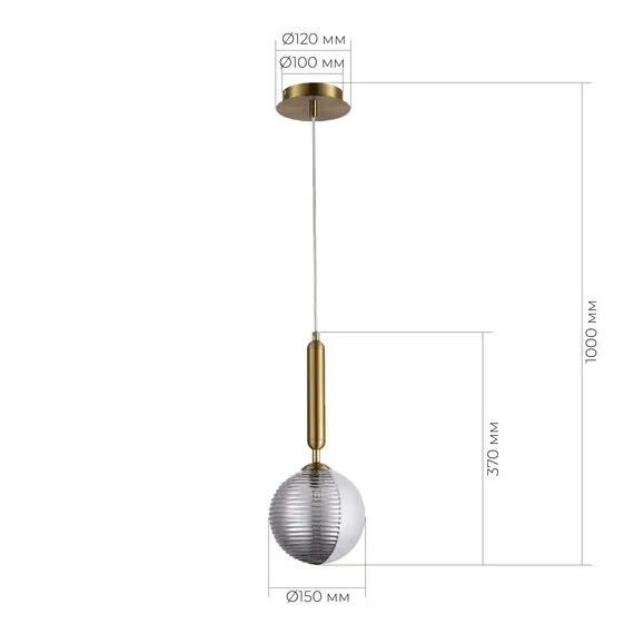 EVOLUCE SLE1096-203-01 Подвес Матовое золото/Белый, Дымчатый G9 1*5W, изображение 5