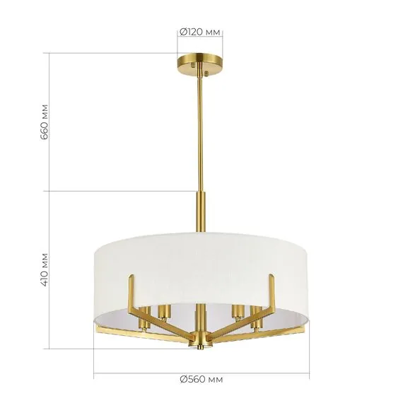 EVOLUCE SLE3010-303-05 Светильник подвесной Латунь/Белый E14 5*40W, изображение 5