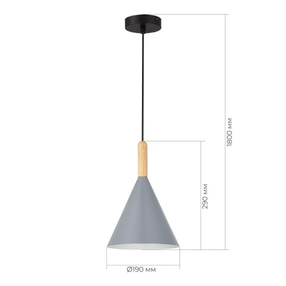 EVOLUCE SLE1255-423-01 Светильник подвесной Черный/Серый E27 1*40W, изображение 2