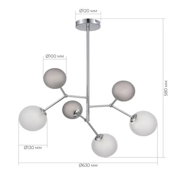 EVOLUCE SLE1107-103-06 Светильник подвесной Хром/Белый, Серый G9 LED 6*5W 4000K, изображение 3