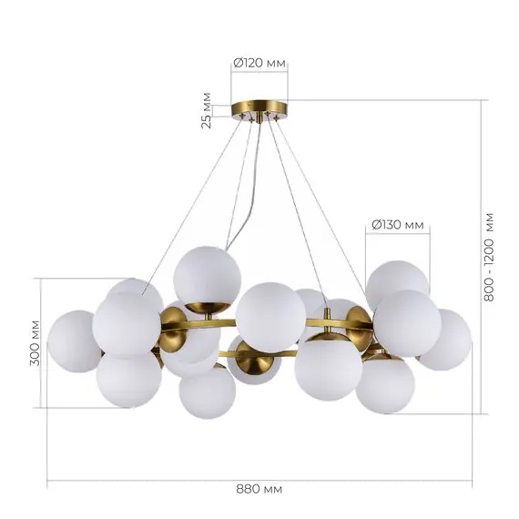 EVOLUCE SLE1191-203-20 Светильник подвесной Золотистый/Белый E27 20*60W, изображение 5