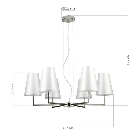 EVOLUCE SLE105903-06 Светильник подвесной Никель/Белый E14 6*40W, изображение 4