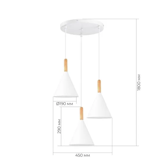 EVOLUCE SLE1255-513-03 Светильник подвесной Белый/Белый E27 3*40W, изображение 4