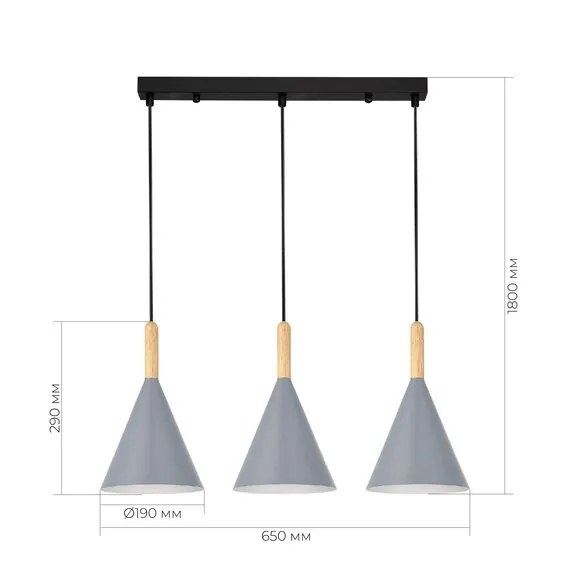 EVOLUCE SLE1255-423-01 Светильник подвесной Черный/Серый E27 1*40W, изображение 4