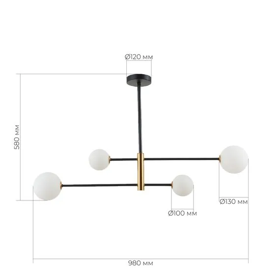 EVOLUCE SLE220103-04 Светильник потолочный Черный, Бронза/Белый G9 4*5W, изображение 4