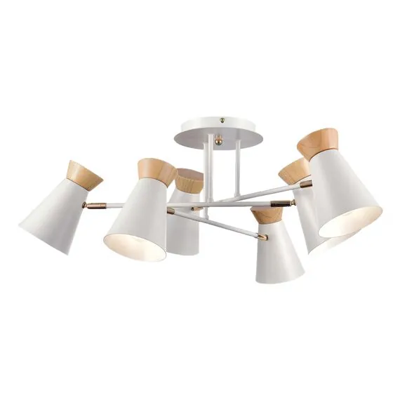EVOLUCE SLE1252-502-06 Светильник потолочный Белый, Золотистый/Белый, Дерево E27 6*60W, изображение 3