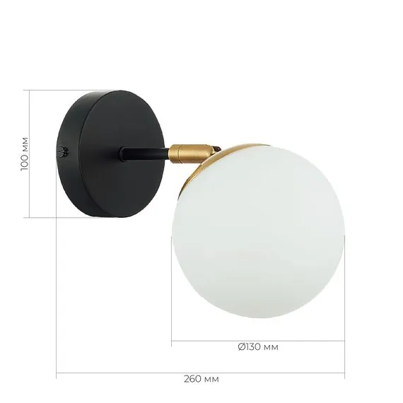 EVOLUCE SLE220401-01 Светильник настенный Черный, Латунь/Белый E27 1*60W, изображение 3