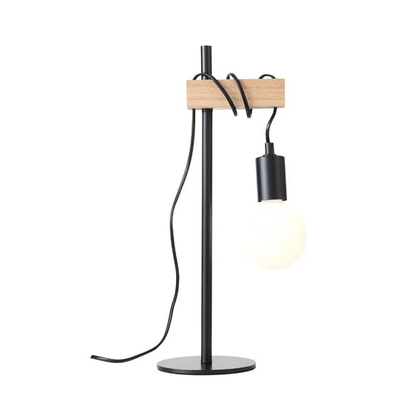 EVOLUCE SL1142.404.01 Прикроватная лампа Черный, Светлое дерево E27 1*60W, изображение 2