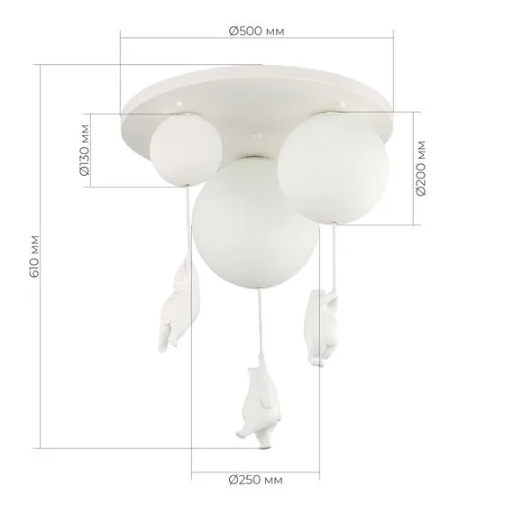 EVOLUCE SLE115402-03 Светильник потолочный Белый/Белый E27/G9 3*160W, изображение 4